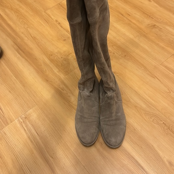STUART Weizman taupe suede Lowland over the knee boots - Picture 10 of 16